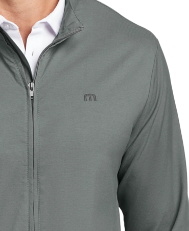 Closeup of a TM1MU422 TravisMathew Surfside Full-Zip Jacket